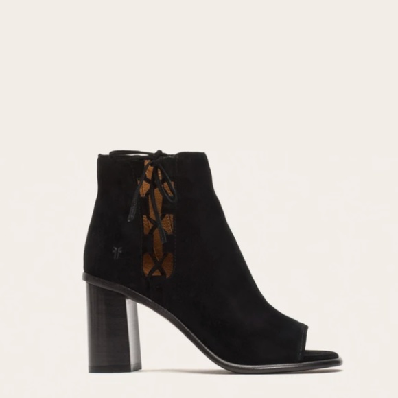 SALE New in Box Frye Amy Ghillie Peep Toe Bootie - Picture 2 of 6